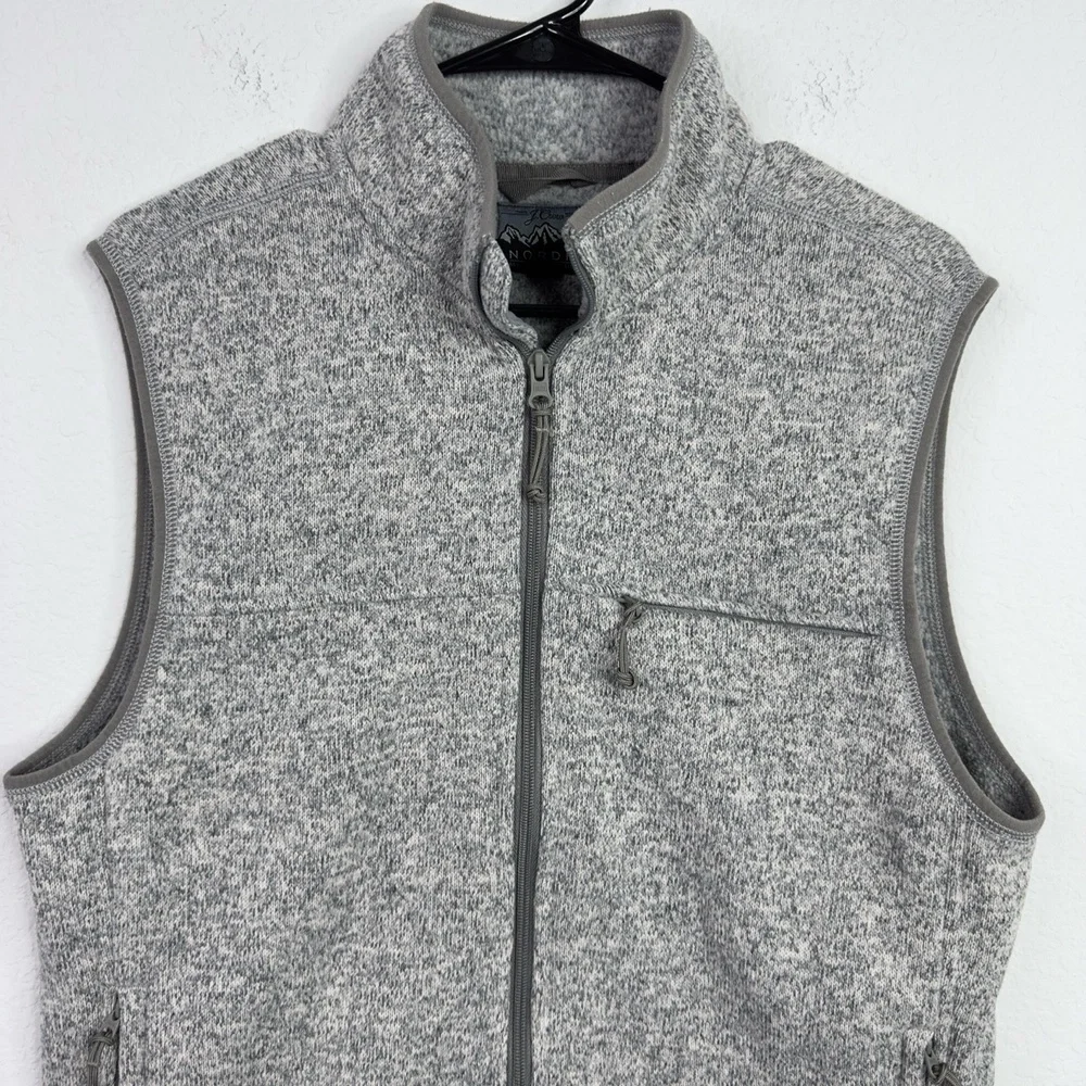 J.Crew Nordic Vest Men L Grey Polartec Fleece Outdoor Hiking Gorpcore Athleisure